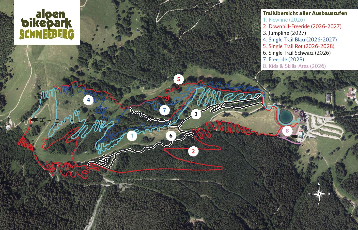 Bautagebuch Alpen Bikepark, Trailmap